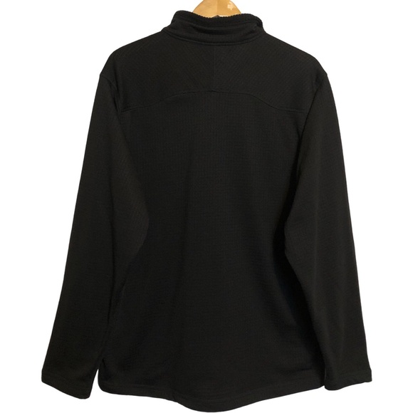 New Tri Mountain Men's 1/4 Zip Black Waffle Long Sleeve Pullover L - Picture 2 of 11